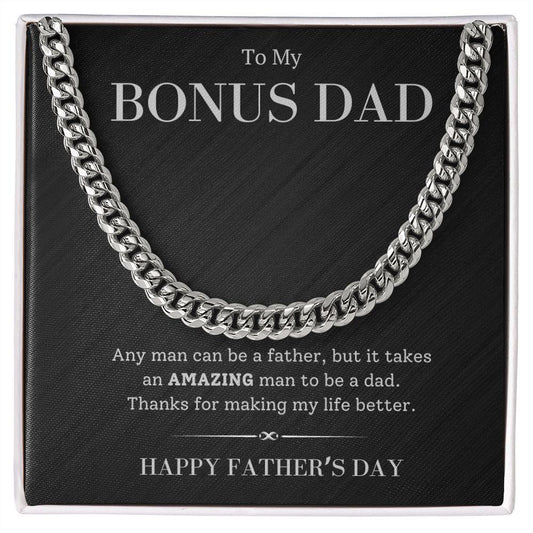 To My Bonus Dad | Amazing Dad - Cuban Link Chain - WhatsInStore61