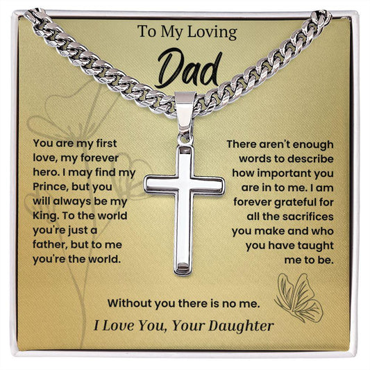 To My Loving Dad | You Are My First Love | Stainless Steel Cross Necklace - WhatsInStore61