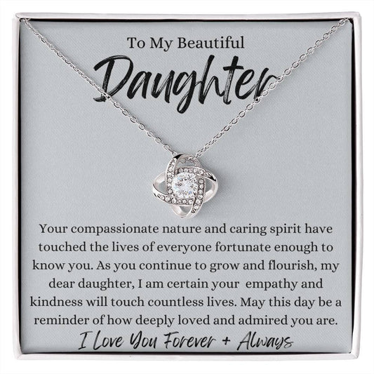 To My Beautiful Daughter | 14K Love Knot Necklace - WhatsInStore61