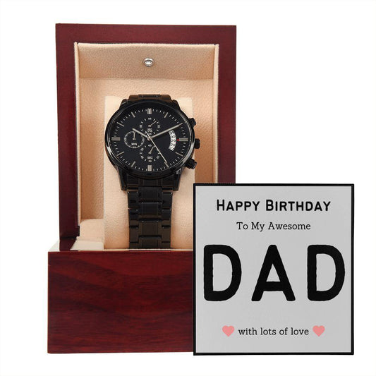 To My Awesome Dad | Black Chronograph Watch - WhatsInStore61