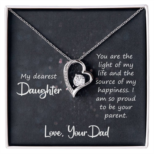 My Dearest Daughter | You Are The Light Of My Life | Forever Love Necklace - WhatsInStore61